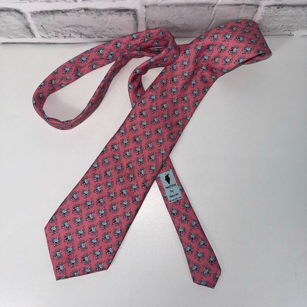 Vineyard Vines Crab Candle Silk Tie
